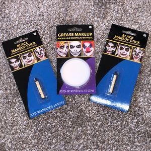 GREASE MAKEUP- black and white grease makeup for Halloween 🎃